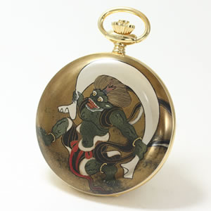 アエロ(AERO)/100周年記念蒔絵時計/松木大輔/風神(宗達)