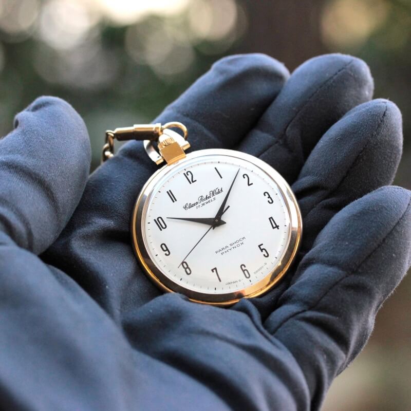 シチズン(CITIZEN)/パラショック/17石/オーバーホール済/手巻き式懐中時計/1812-2442