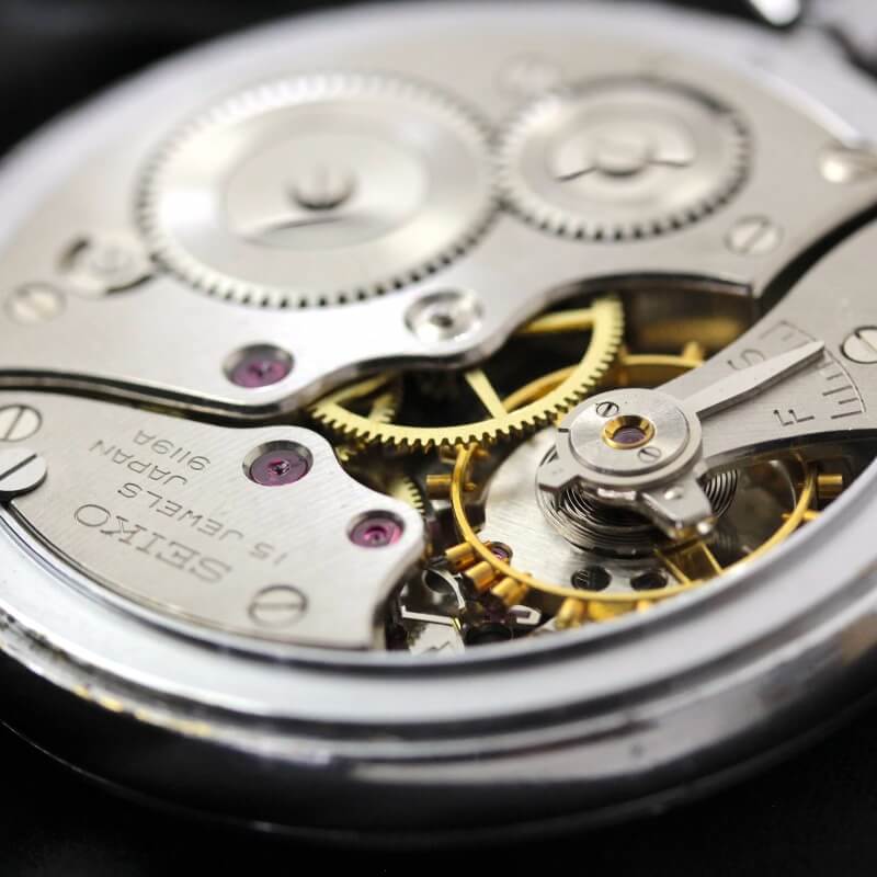 昭和19セイコー鉄道時計/15石/秒針止め機能/絶版時計/オーバーホール済