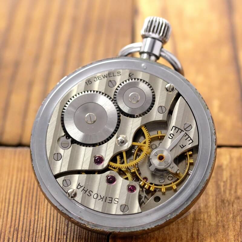 昭和35年の19セイコー鉄道時計/15石/秒針止め機能/絶版時計/オーバーホール済/日本電信電話公社