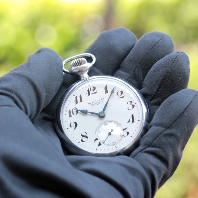 【Sold out】昭和35年の19セイコー鉄道時計/15石/秒針止め機能/絶版時計/オーバーホール済