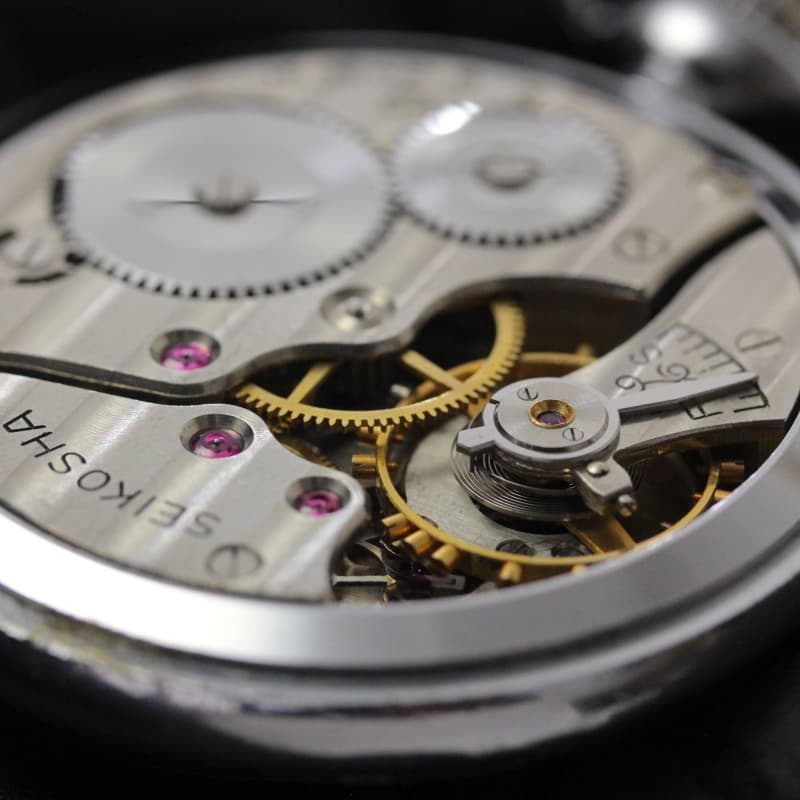 【Sold out】昭和35年の19セイコー鉄道時計/15石/秒針止め機能/絶版時計/オーバーホール済