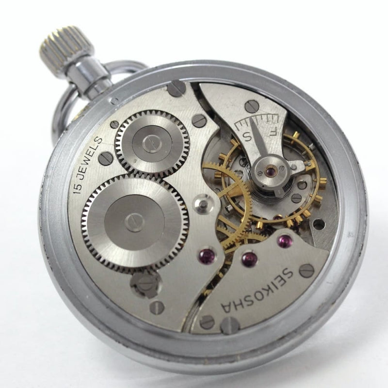 【Sold out】昭和39年の19セイコー鉄道時計/15石/秒針止め機能/絶版時計/オーバーホール済