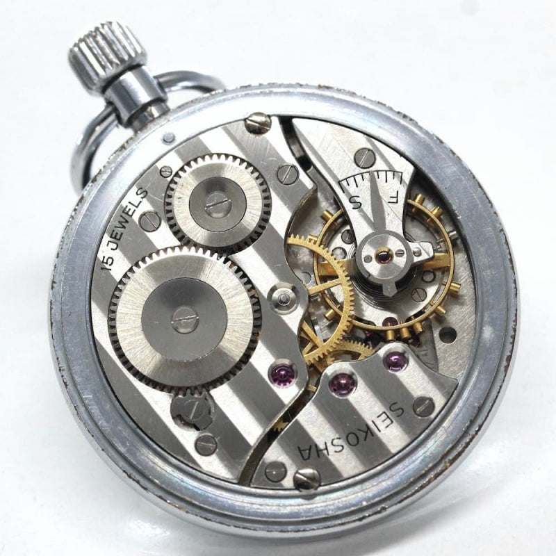 【Sold out】昭和39年の19セイコー鉄道時計/15石/秒針止め機能/絶版時計/オーバーホール済