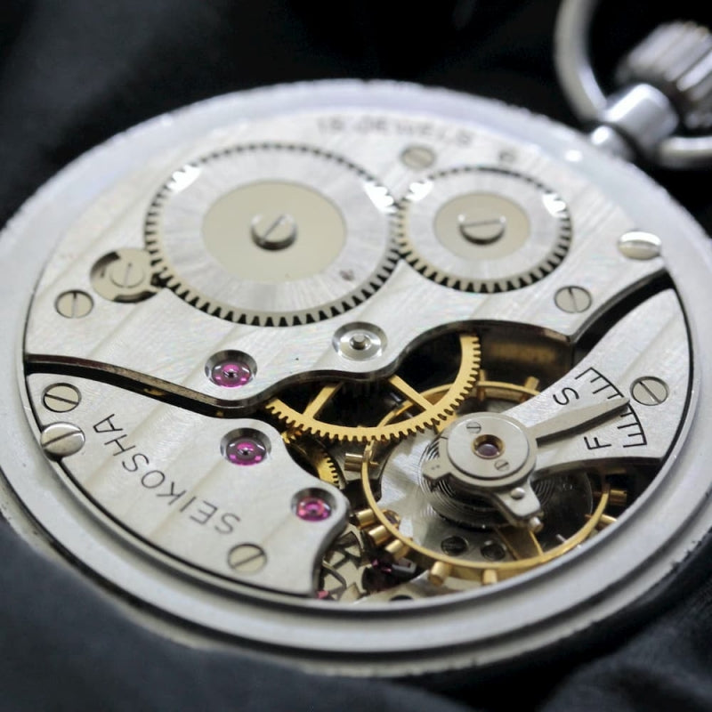 昭和39年の19セイコー鉄道時計/15石/秒針止め機能/絶版時計/オーバーホール済