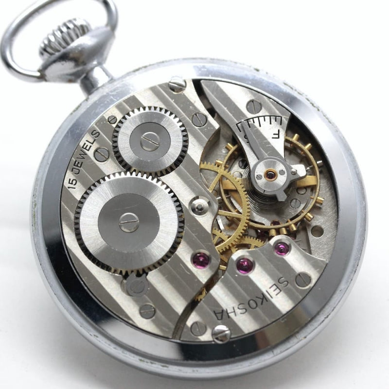 昭和36年の19セイコー鉄道時計/15石/秒針止め機能/絶版時計/19seiko-1041