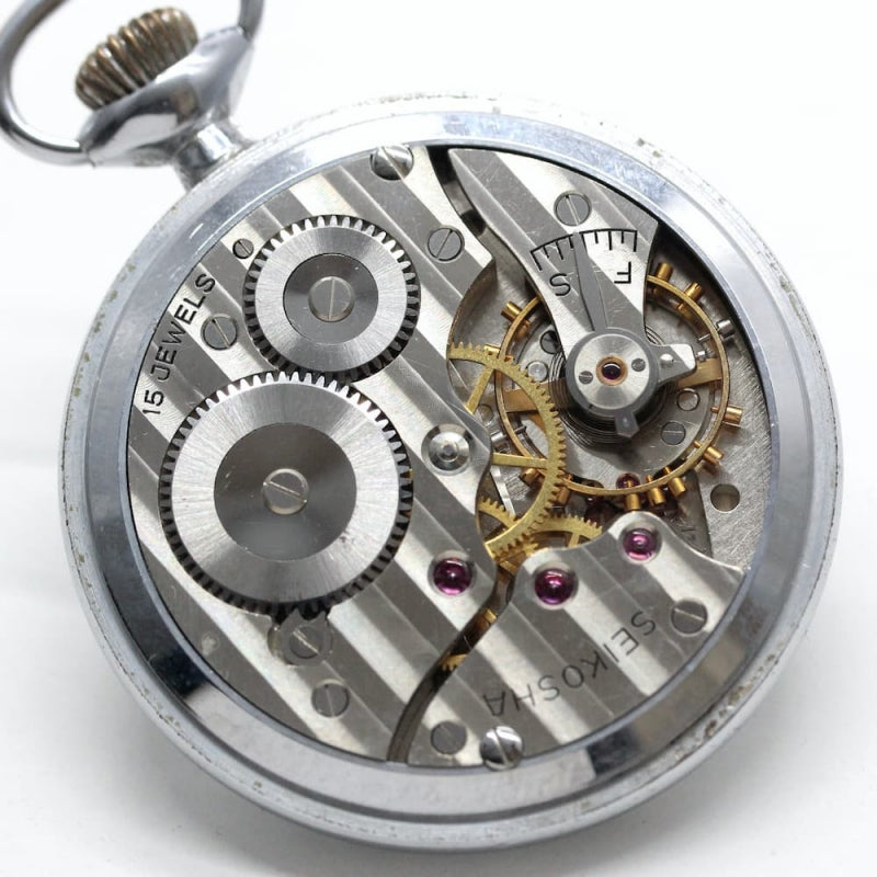 昭和36年の19セイコー鉄道時計/15石/秒針止め機能/絶版時計/19seiko-1042