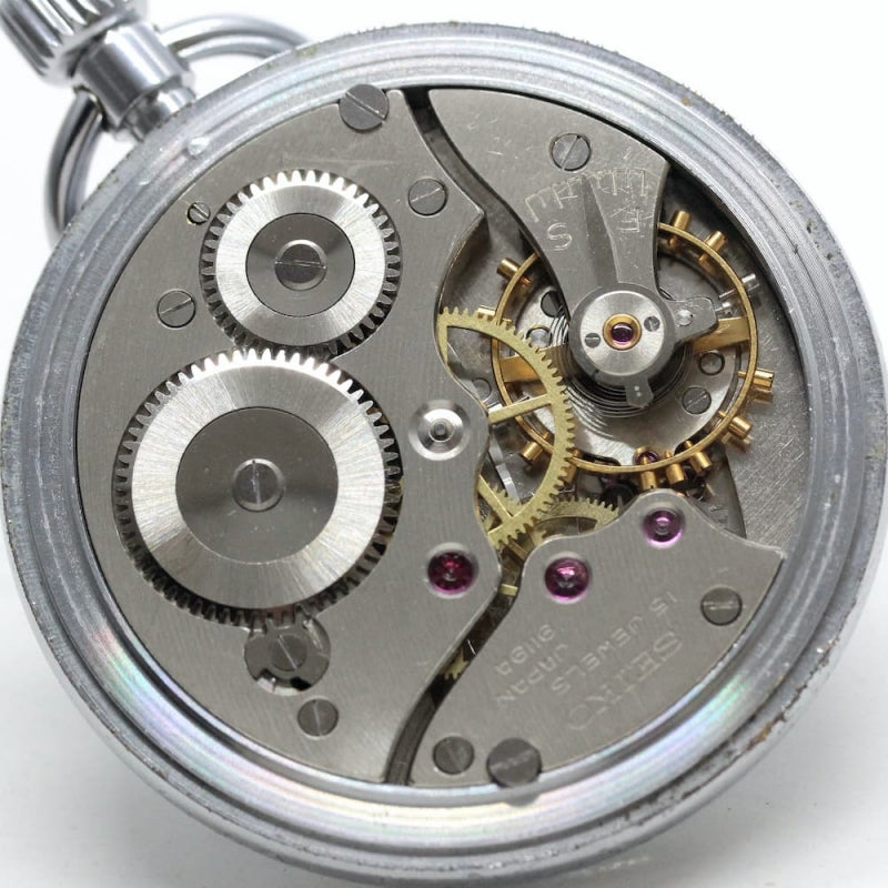 【Sold out】昭和44年の19セイコー鉄道時計/15石/秒針止め機能/絶版時計/オーバーホール済/国鉄四国