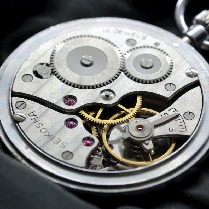 昭和39年の19セイコー鉄道時計/15石/秒針止め機能/絶版時計/19seiko-1049