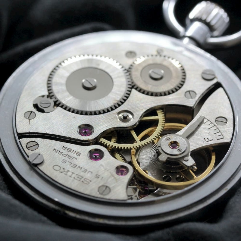 昭和46年の19セイコー鉄道時計/15石/秒針止め機能/絶版時計/19seiko-1050