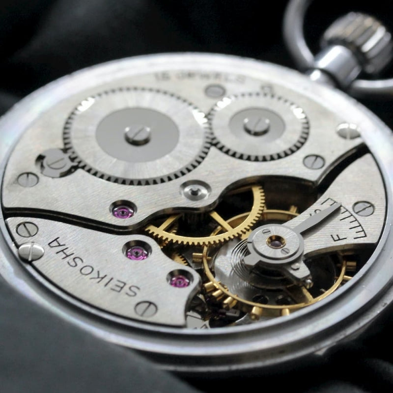 昭和43年の19セイコー鉄道時計/15石/秒針止め機能/絶版時計/19seiko-1054