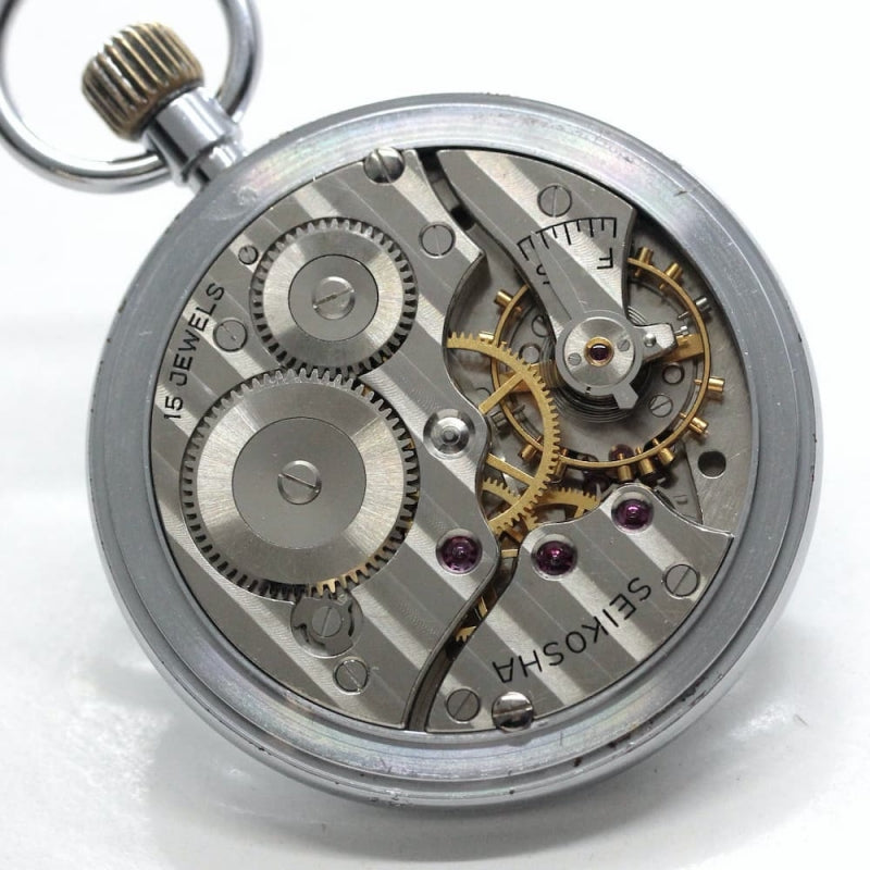 昭和41年の19セイコー鉄道時計/15石/秒針止め機能/絶版時計/19seiko-1064
