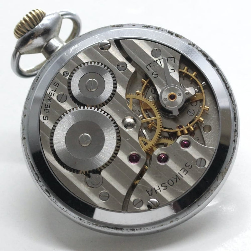 昭和36年の19セイコー鉄道時計/15石/秒針止め機能/絶版時計/19seiko-1067