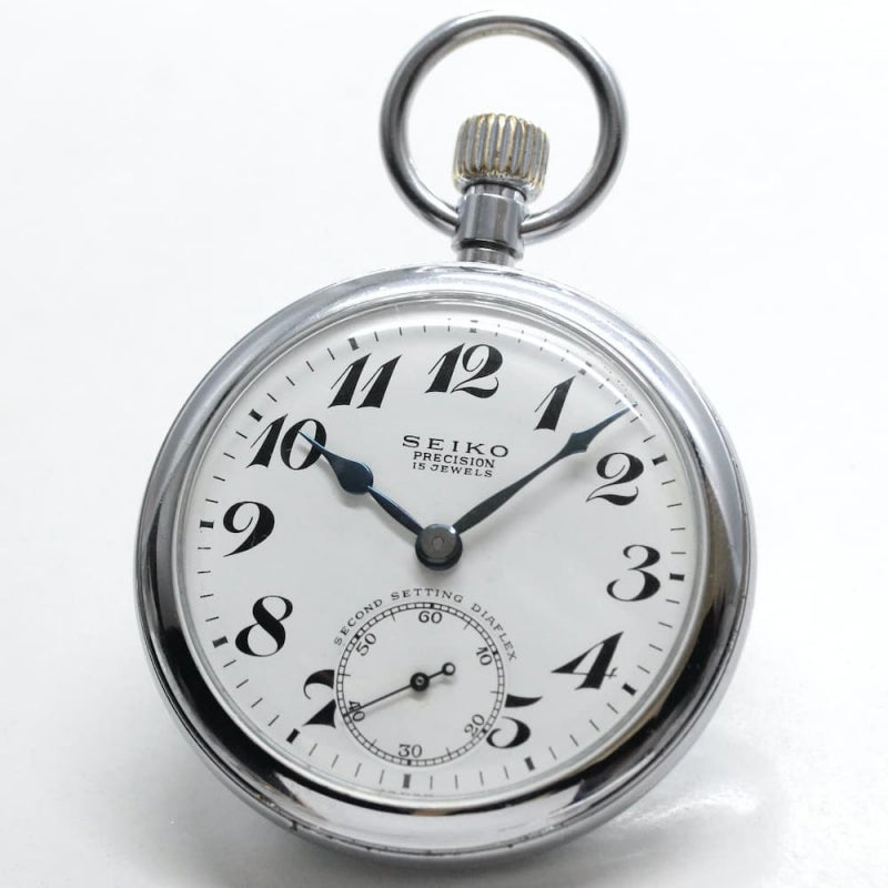 昭和41年の19セイコー鉄道時計/15石/秒針止め機能/絶版時計/19seiko-1068