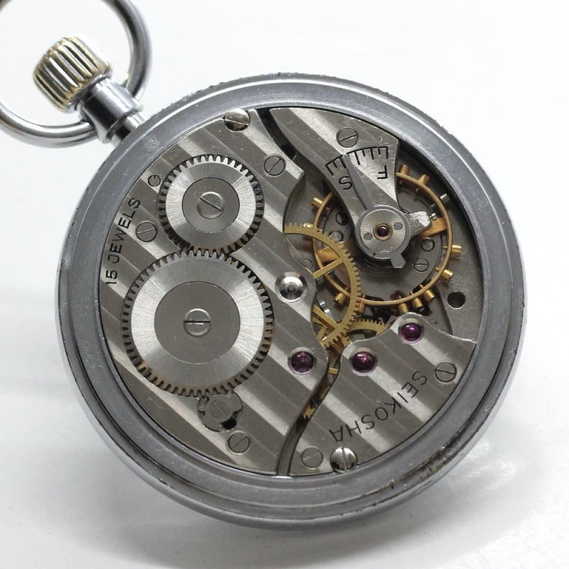 昭和41年の19セイコー鉄道時計/15石/秒針止め機能/絶版時計/19seiko-1068