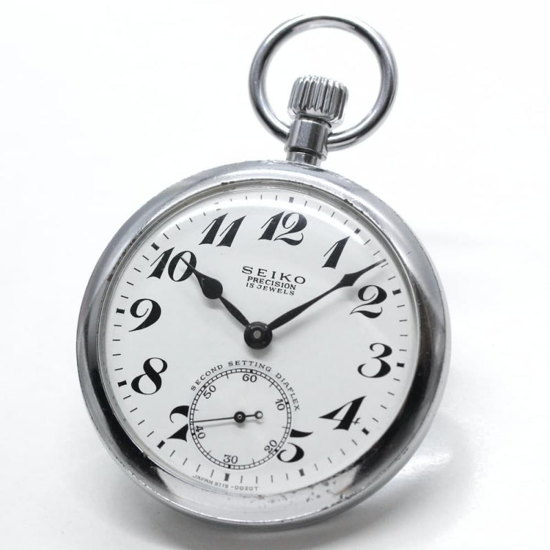 昭和45年の19セイコー鉄道時計/15石/秒針止め機能/絶版時計/19seiko-1069