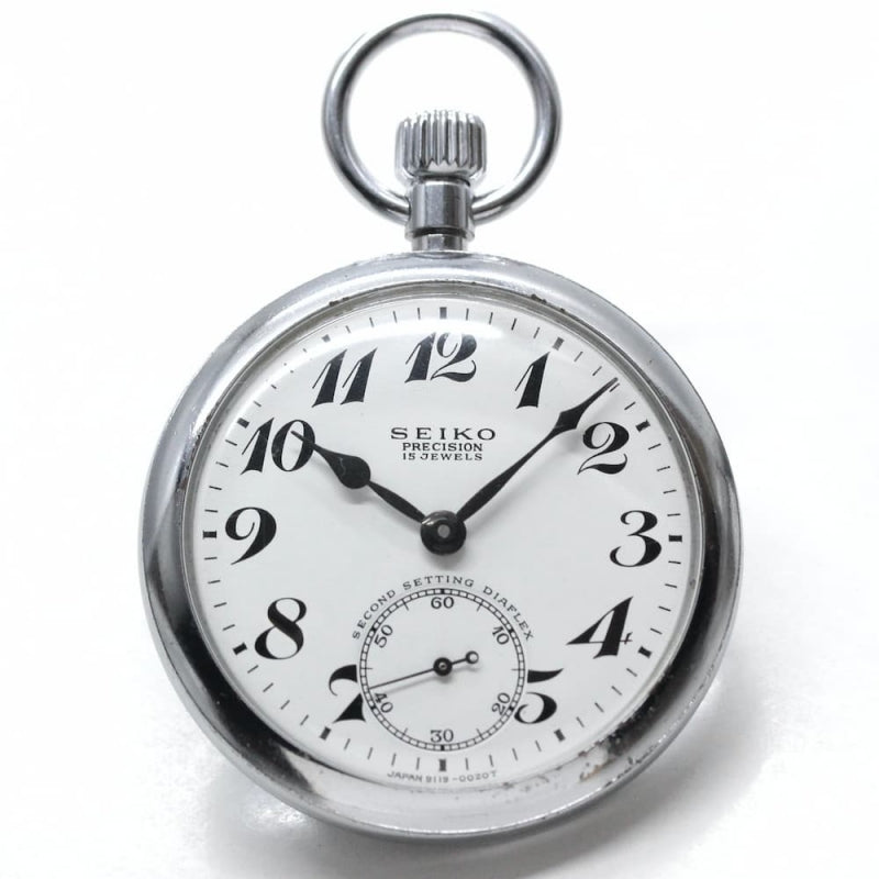 昭和45年の19セイコー鉄道時計/15石/秒針止め機能/絶版時計/19seiko-1069