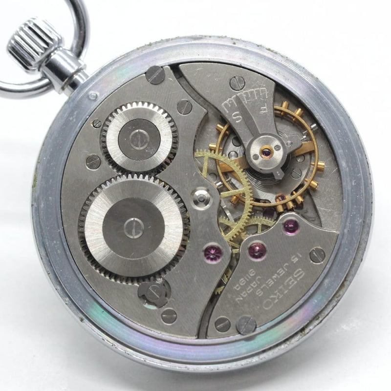 昭和45年の19セイコー鉄道時計/15石/秒針止め機能/絶版時計/19seiko-1069