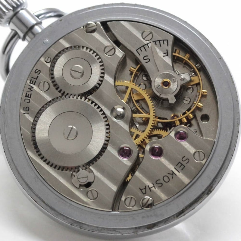 昭和41年の19セイコー鉄道時計/15石/秒針止め機能/絶版時計/19seiko-1174