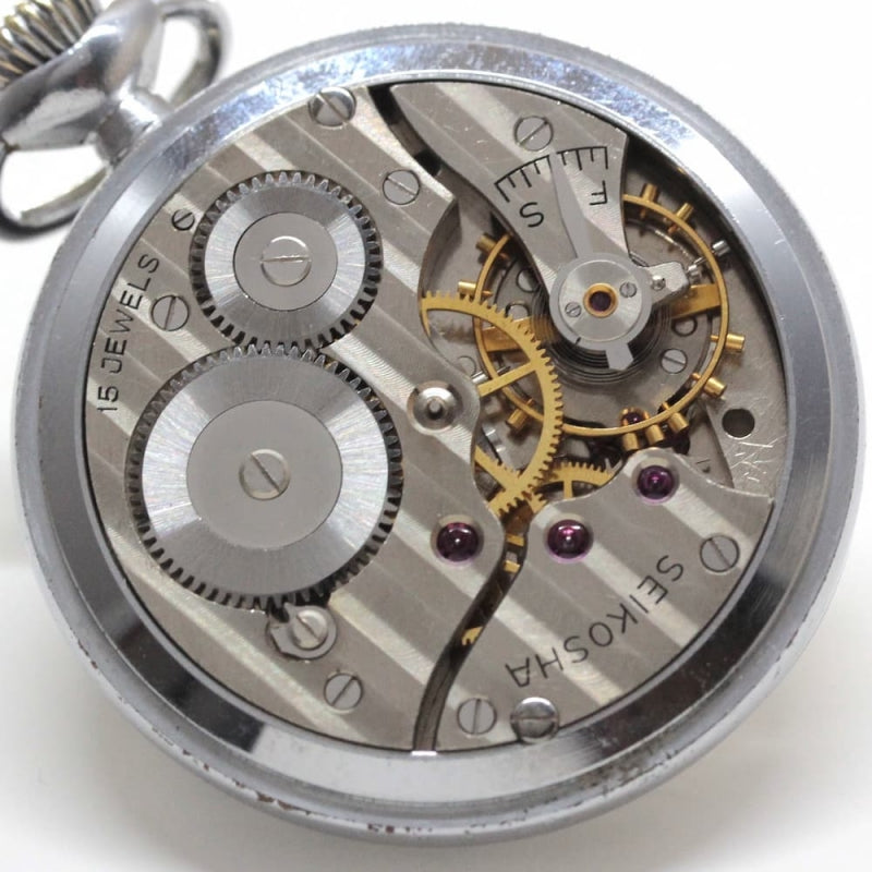 昭和37年の19セイコー鉄道時計/15石/秒針止め機能/絶版時計/19seiko-1176