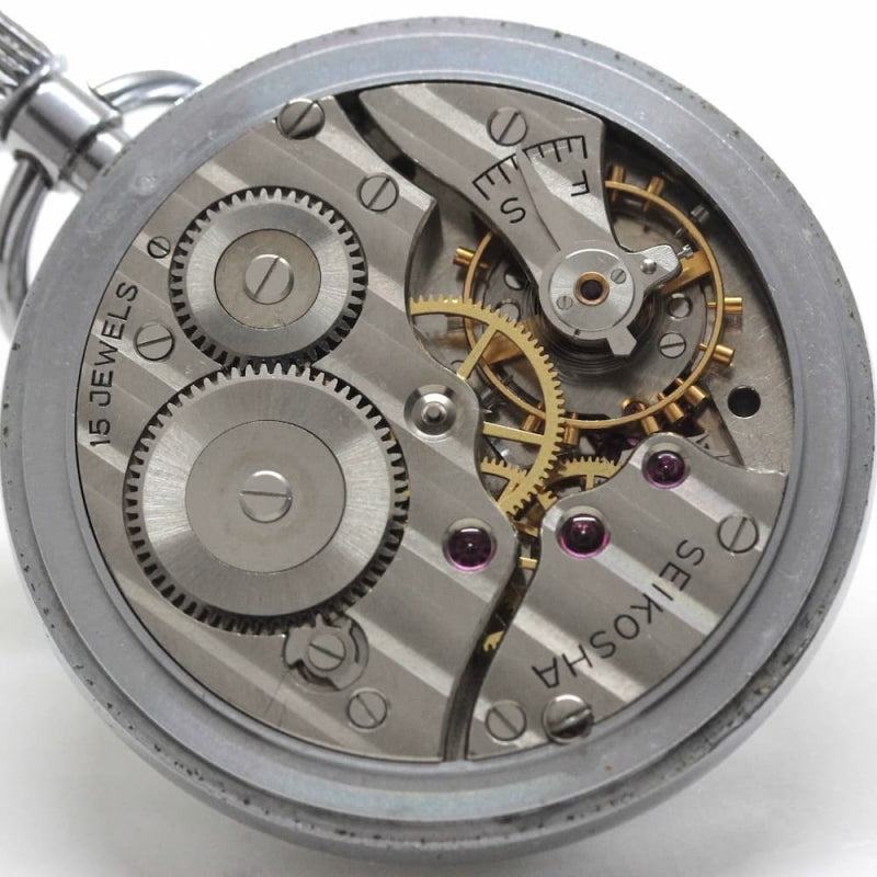 昭和38年の19セイコー鉄道時計/15石/秒針止め機能/絶版時計/19seiko-1177
