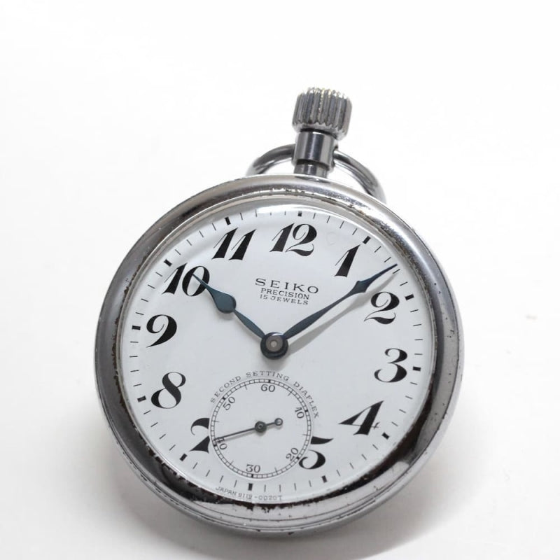 昭和41年の19セイコー鉄道時計/15石/秒針止め機能/絶版時計/19seiko-1183