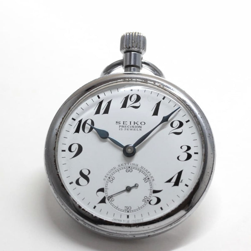 昭和41年の19セイコー鉄道時計/15石/秒針止め機能/絶版時計/19seiko-1183