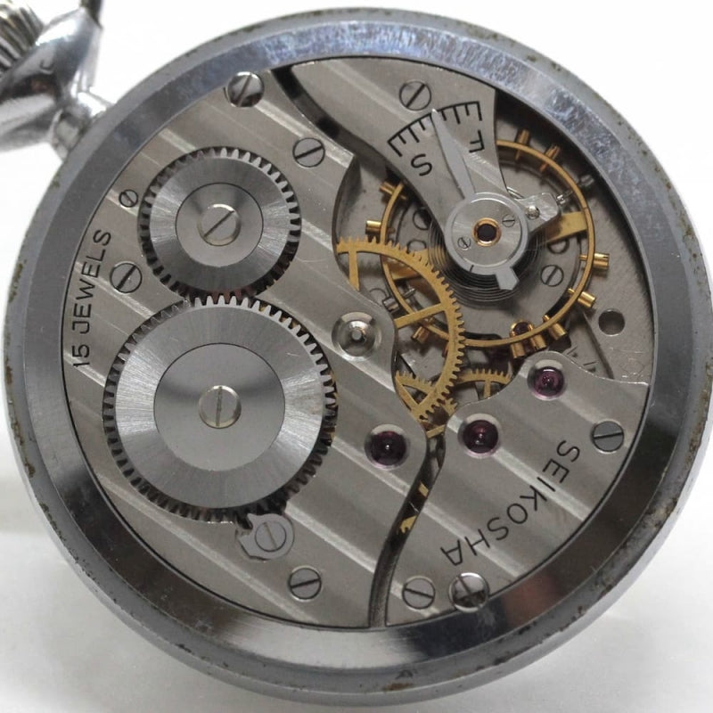 昭和36年の19セイコー鉄道時計/15石/秒針止め機能/絶版時計/19seiko-1186