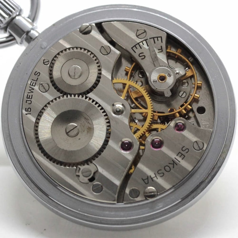 昭和38年の19セイコー鉄道時計/15石/秒針止め機能/絶版時計/19seiko-1189