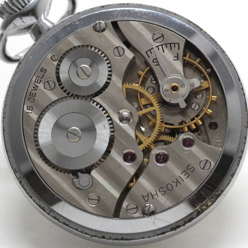 昭和36年の19セイコー鉄道時計/15石/秒針止め機能/絶版時計/19seiko-1190