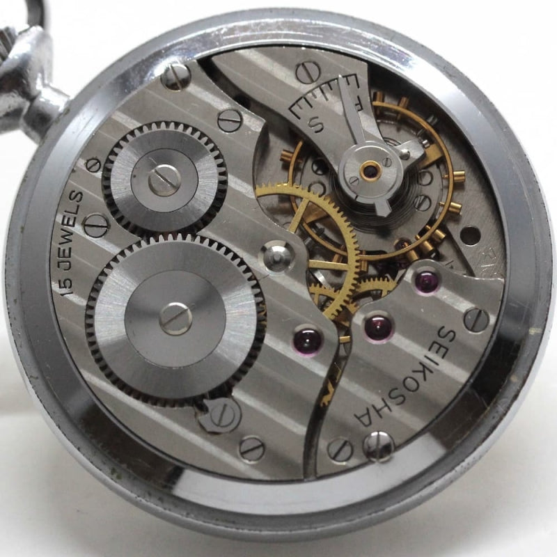 昭和36年の19セイコー鉄道時計/15石/秒針止め機能/絶版時計/19seiko-1192