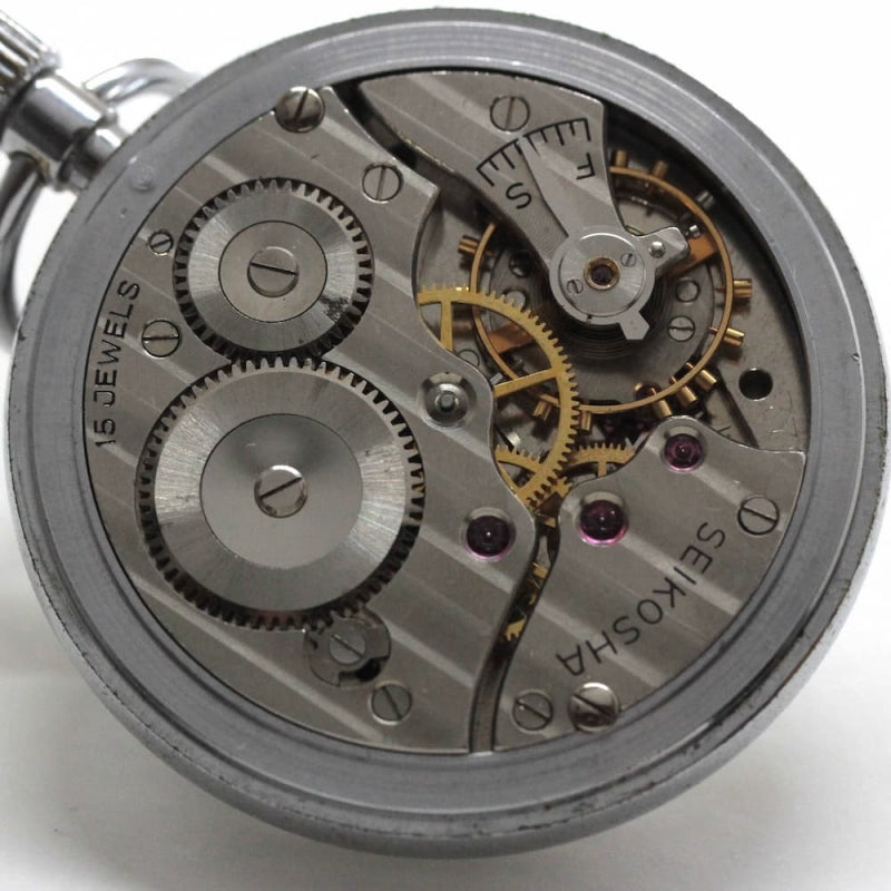 昭和39年の19セイコー鉄道時計/15石/秒針止め機能/絶版時計/19seiko-1194