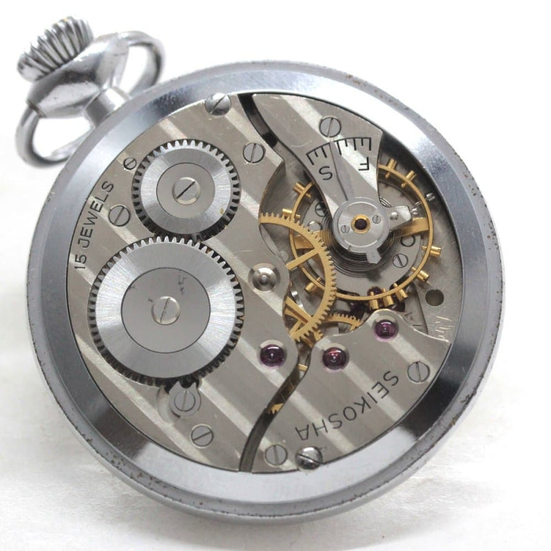 昭和35年の19セイコー鉄道時計/15石/秒針止め機能/絶版時計/19seiko-1278