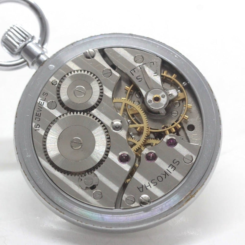昭和42年の19セイコー鉄道時計/15石/秒針止め機能/絶版時計/19seiko-1290