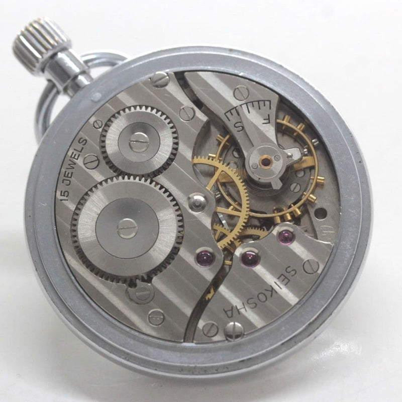 昭和38年の19セイコー鉄道時計/15石/秒針止め機能/絶版時計/19seiko-1293