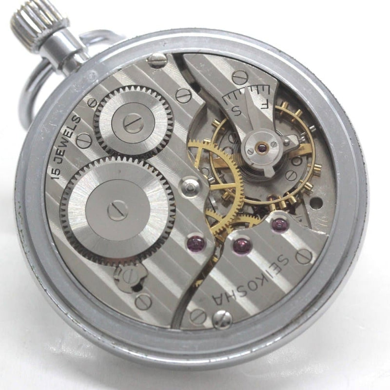 昭和41年の19セイコー鉄道時計/15石/秒針止め機能/絶版時計/19seiko-1297