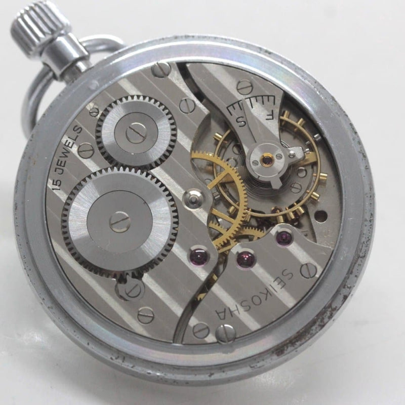 昭和38年の19セイコー鉄道時計/15石/秒針止め機能/絶版時計/19seiko-1299