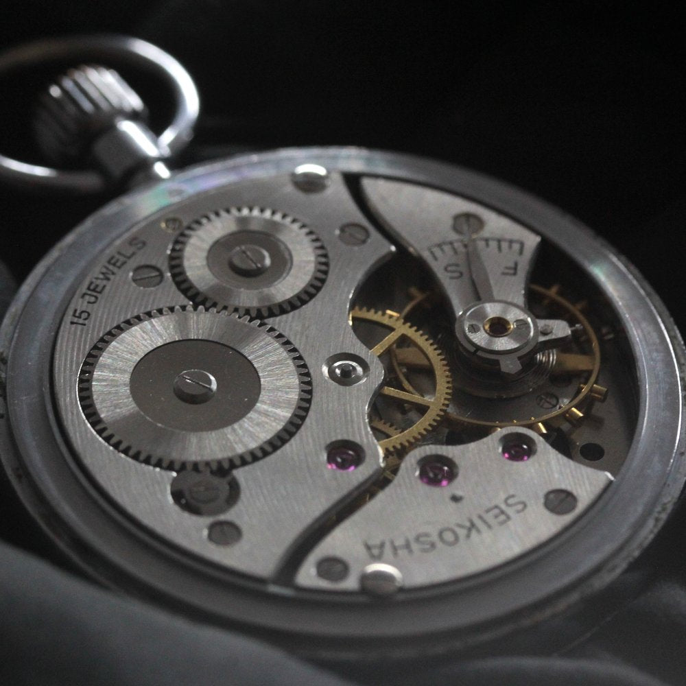 昭和43年の19セイコー鉄道時計/15石/秒針止め機能/絶版時計/オーバーホール済/19seiko-1315