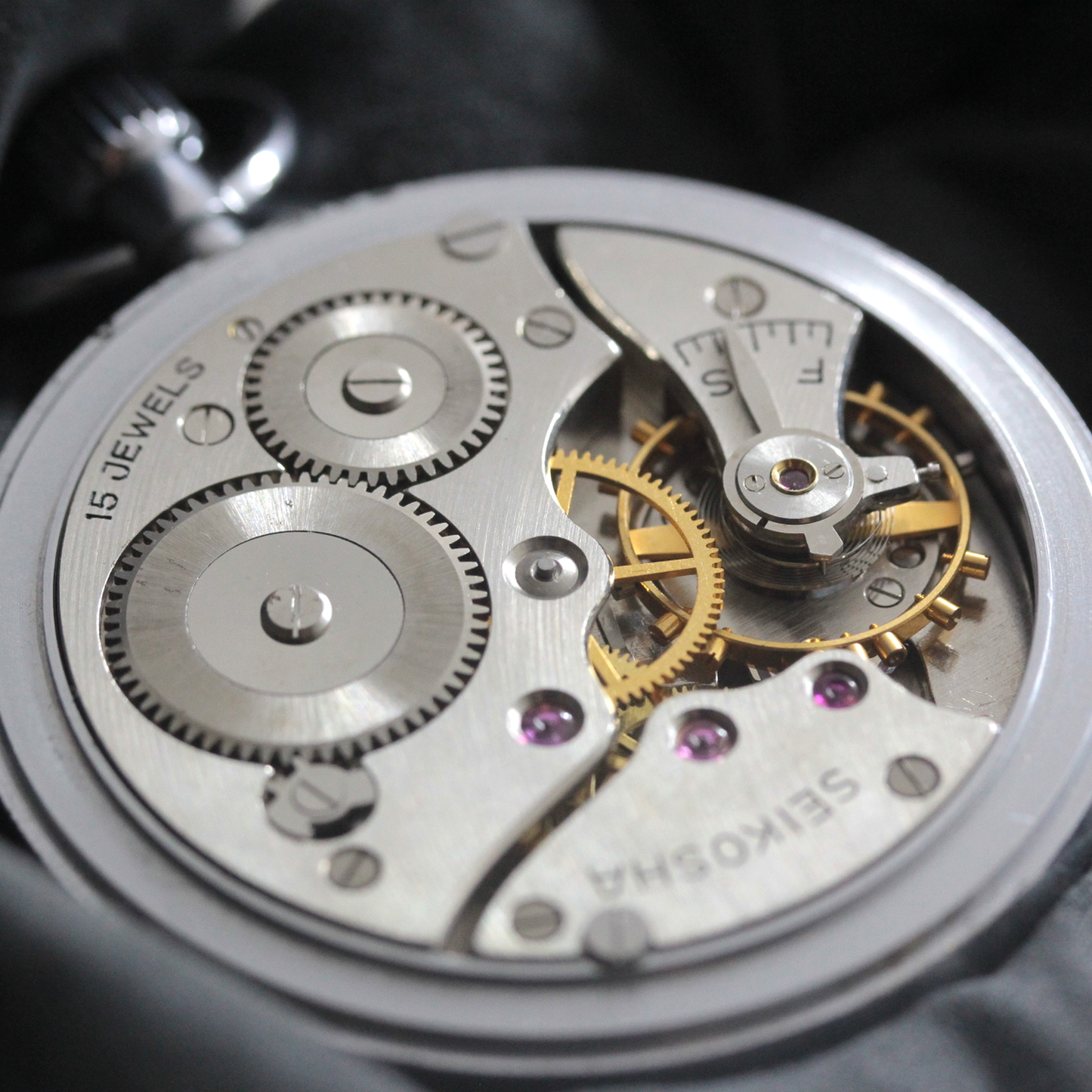 昭和44年の19セイコー鉄道時計/15石/秒針止め機能/絶版時計/19seiko-1361