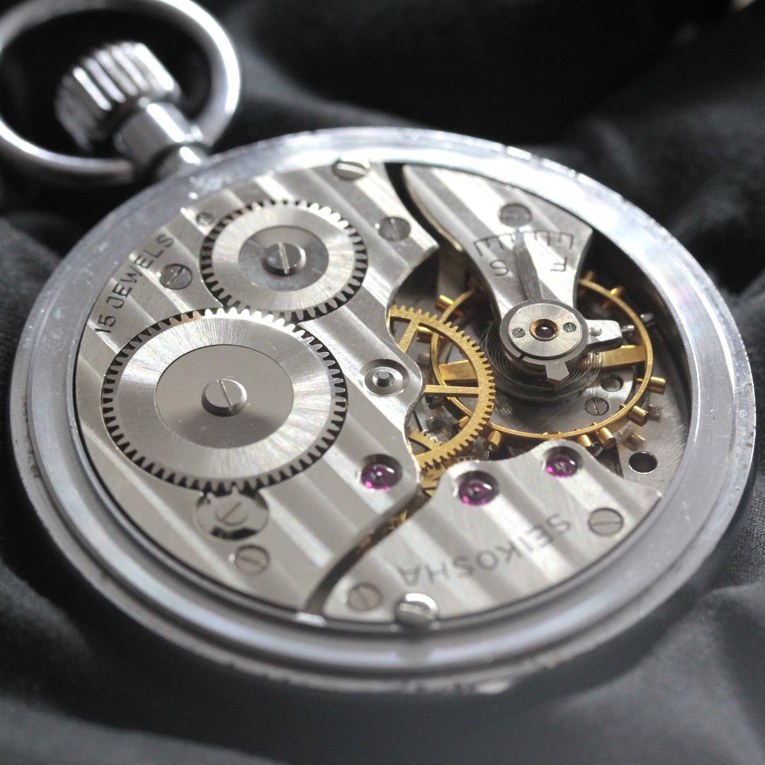 19セイコー プレシジョン 懐中時計 /「廃」昭39 3179 国鉄関西/15石 / 絶版時計 /19seiko-1363