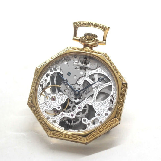 正美堂オリジナル懐中時計/オクタゴンオープンフェイス/スイス製オールドムーブメント/syohbido-103