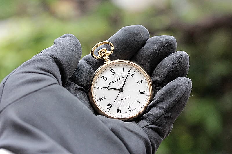 アエロ(AERO) オープンフェイス 手巻き式 40828JA02 懐中時計 ゴールドカラー