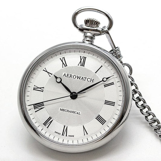 アエロ(AERO) オープンフェイス 手巻き式 40828PD02 シルバーカラー 懐中時計