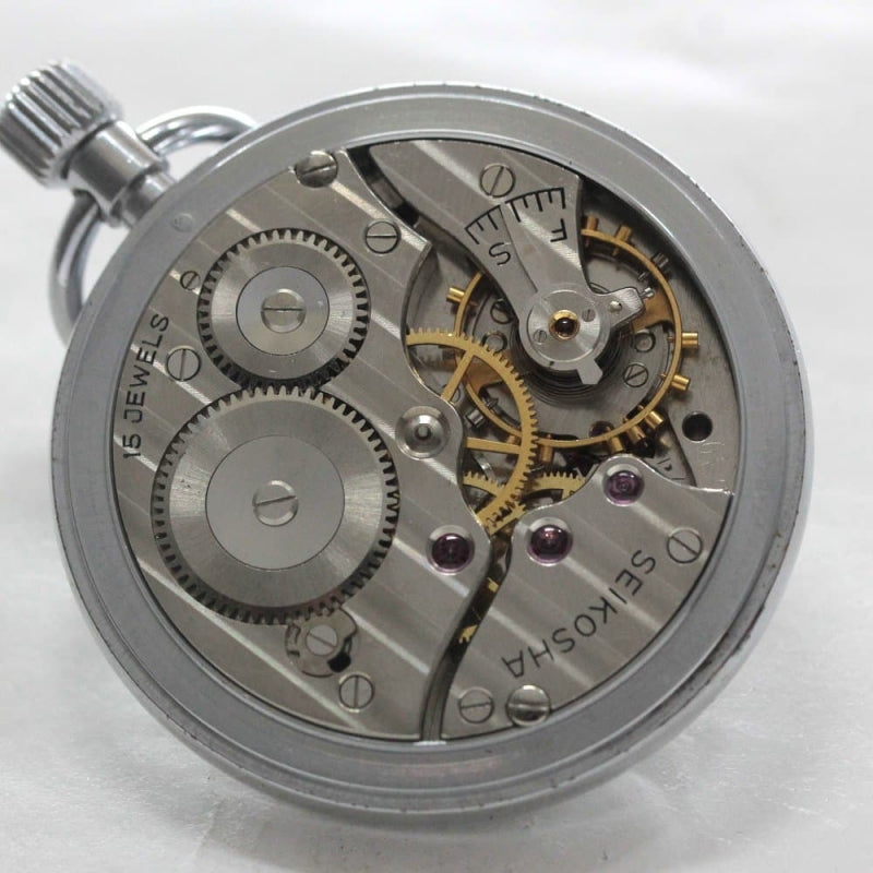 昭和42年の19セイコー鉄道時計/15石/秒針止め機能/絶版時計/19seiko-1269