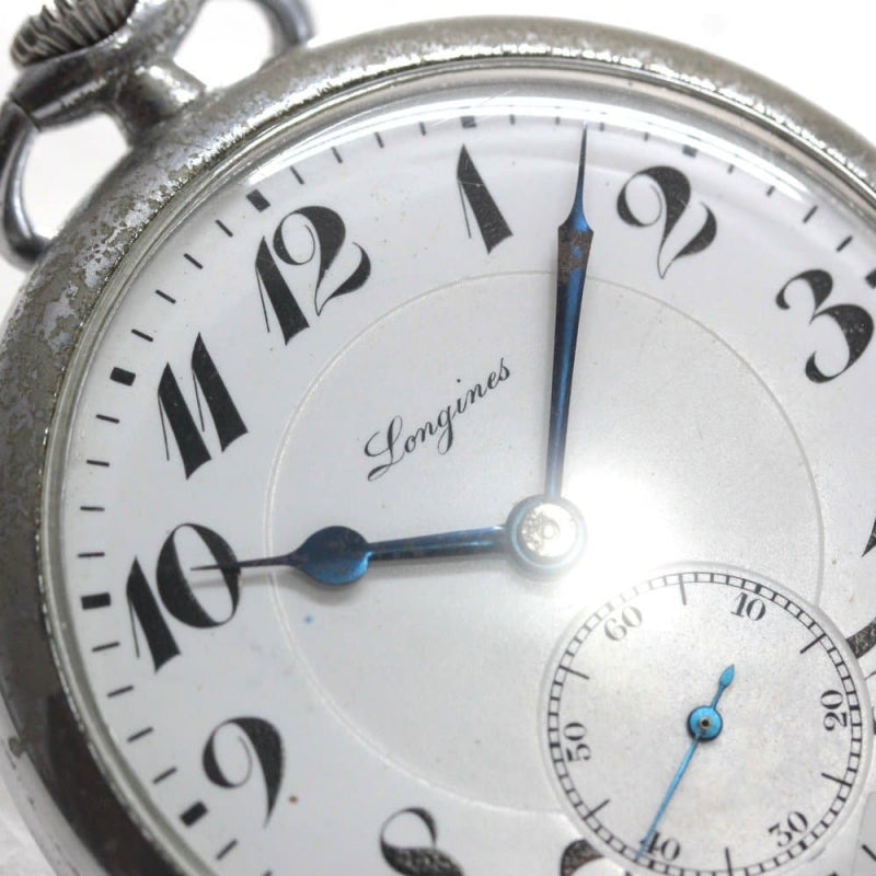 絶版モデルのロンジン オープンフェイス懐中時計/ブルースチール針/longines-150