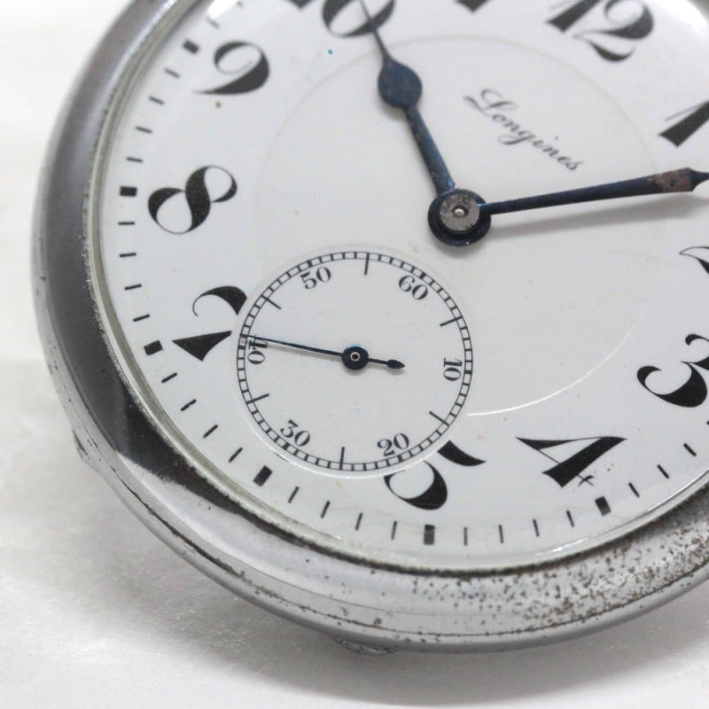 絶版モデルのロンジン オープンフェイス懐中時計/ブルースチール針/longines-150