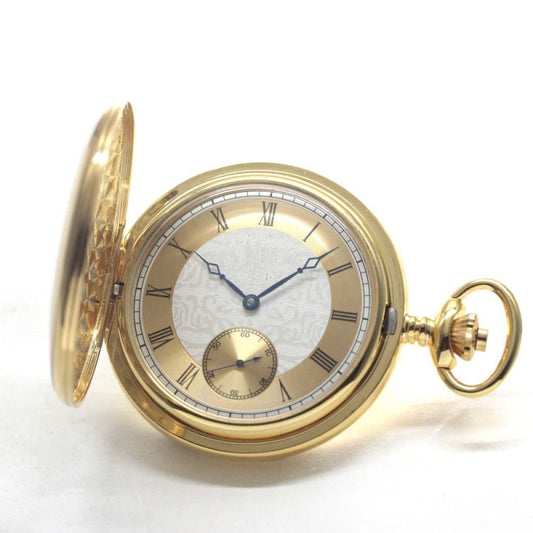 正美堂オリジナルウォッチ/懐中時計/ゴールドカラーハンターケース/スイス製オールドユニタス