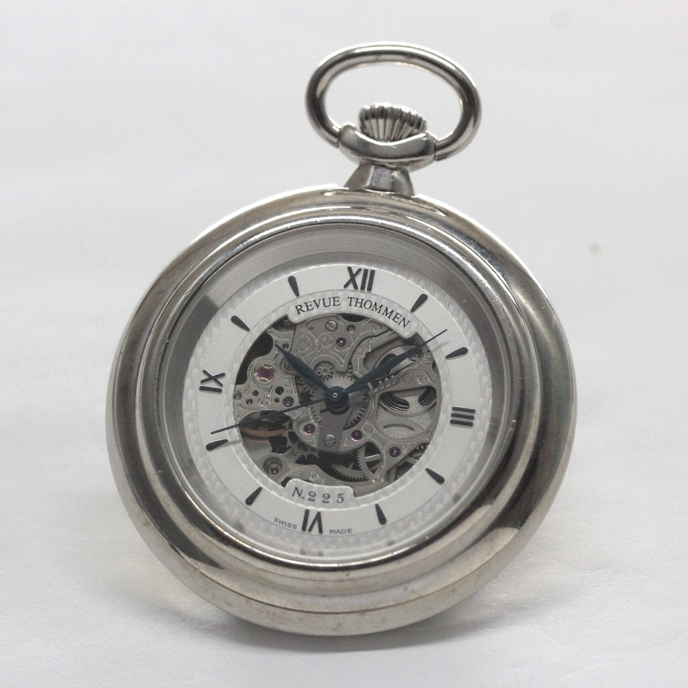 Revue Thommen pocket watch, skeleton, hand-wound, manufacture