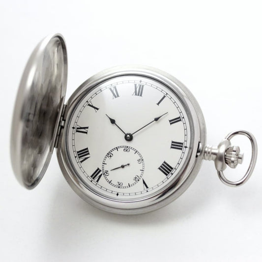 正美堂創業 50周年記念ウォッチ/オリジナル懐中時計/両開きハンターケース/ローマン数字文字盤/スイス製 手巻き式ムーブメント