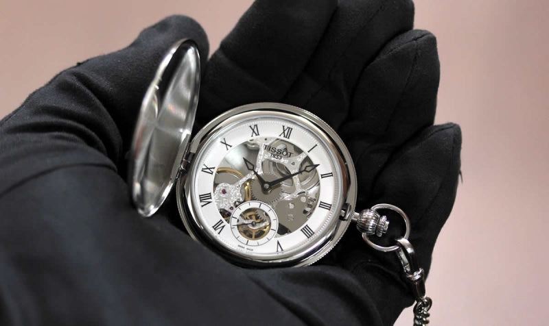 Tissot(ティソ) ポケット ブリッジポート メカニカル スケルトン 手巻き T859.405.19.273.00 懐中時計